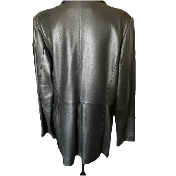 Vintage Jones New York Leather Jacket/Blazer Womens XL Black Retro Classic - Picture 2 of 13